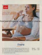 Retro reclame 1996 Livera Triumph lingerie blauwe BH & slip, Verzamelen, Verzenden, Overige typen