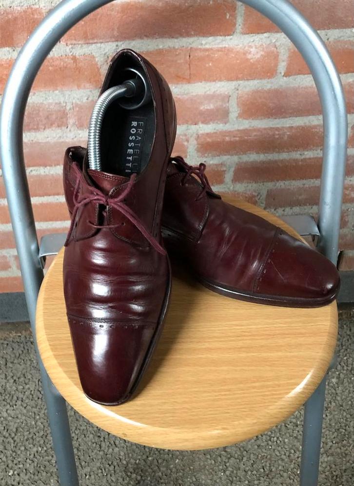 Fratelli Rossetti Leer Bordeaux Veterschoenen - Maat 7 (41), Kleding | Heren, Schoenen, Gedragen, Veterschoenen, Bruin, Ophalen of Verzenden