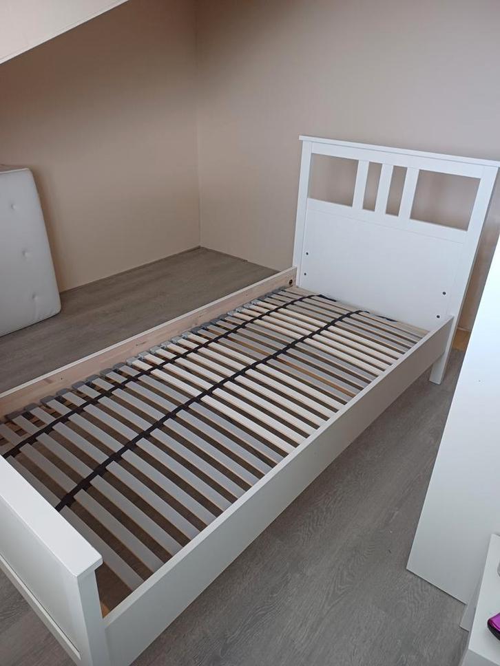Ikea bed 90×200, Huis en Inrichting, Slaapkamer | Bedden, Gebruikt, Eenpersoons, 90 cm, Hout, Wit, Ophalen
