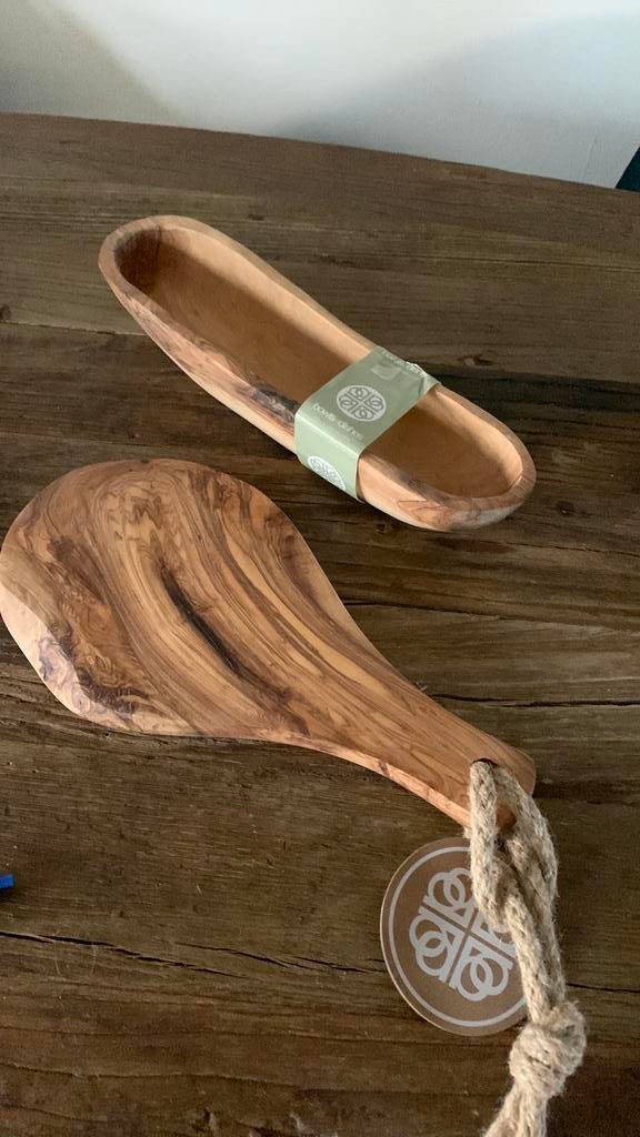 Nieuwe olijfhouten plank en schaal, Ophalen, Nieuw