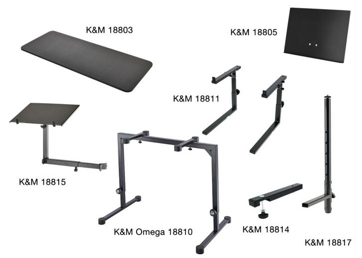 K&M Konig & Meyer Omega synth stand incl. vele extra's, Muziek en Instrumenten, Standaards, Zo goed als nieuw, Keyboard of Synthesizer