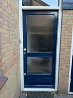 Hardhouten voordeur met glas, Ophalen of Verzenden, Gebruikt