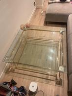 Glazen Salontafel 100x100cm - Dubbele Laag, Huis en Inrichting, Tafels | Salontafels, Ophalen, Gebruikt, Vierkant, Glas