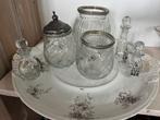 Schaal met glazen accessoires - Brocante Stijl, Ophalen