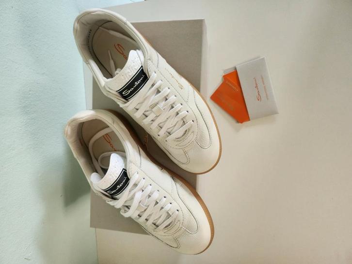 Santoni zachtlederen witte sneakers mt 7 NIEUW, Kleding | Heren, Schoenen, Nieuw, Sneakers of Gympen, Wit, Ophalen of Verzenden