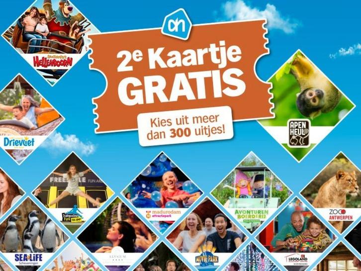 4 AH spaarkaarten voor 2e kaartje gratis bij > 300 uitjes, Tickets en Kaartjes, Kortingen en Cadeaubonnen, Twee personen, Overige typen