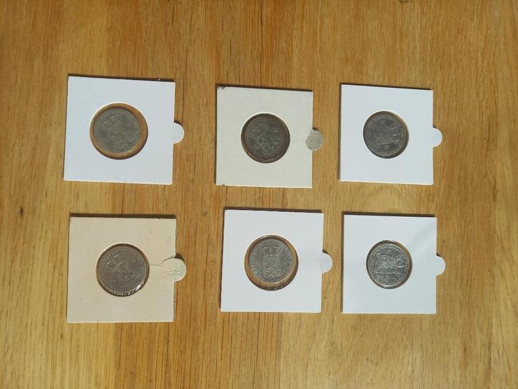 1/2 gulden 1857 1858 1861 1862 1863 1868 Willem III 3 halve, Postzegels en Munten, Munten | Nederland, Setje, ½ gulden, Koning Willem III