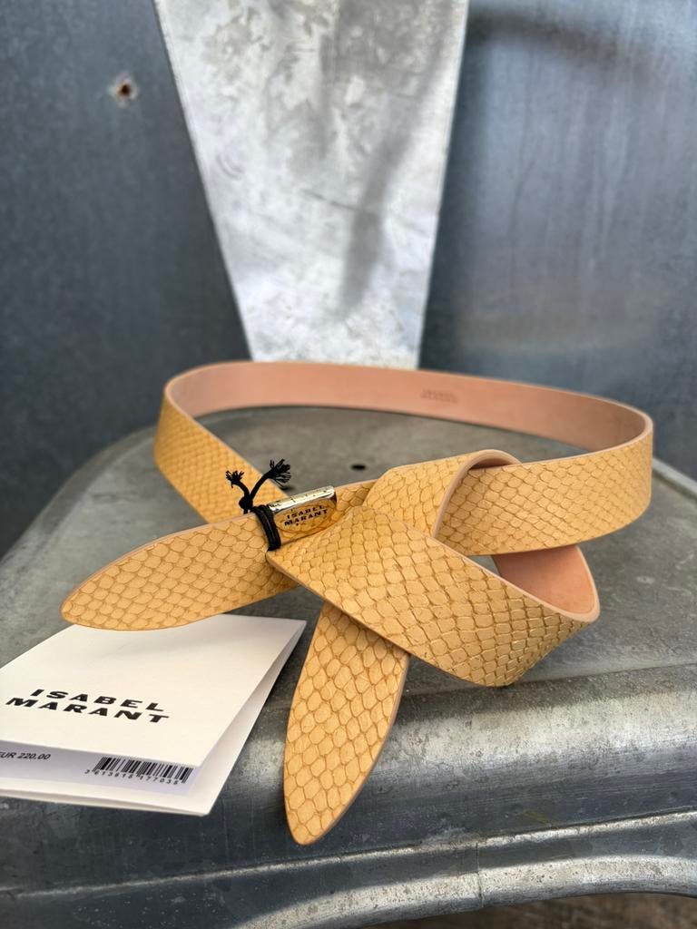 Isabel marant riem belt €220 L leer yellow lecce, Kleding | Dames, Ophalen of Verzenden, Zo goed als nieuw, Overige kleuren, 100 cm of meer