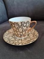Kleinere vintage koffie kop en schotel marmer effect, Ophalen of Verzenden, Zo goed als nieuw, Porselein, Kop en/of schotel