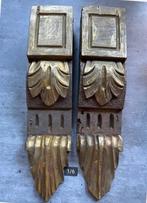 2 x Antieke Houten Console met Goudaccenten pr.p.stuk, Antiek en Kunst, Curiosa en Brocante, Ophalen of Verzenden