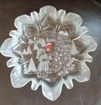 Retro Vintage Grote Zware Glazen Schaal Walther Glas Kerst, Ophalen of Verzenden