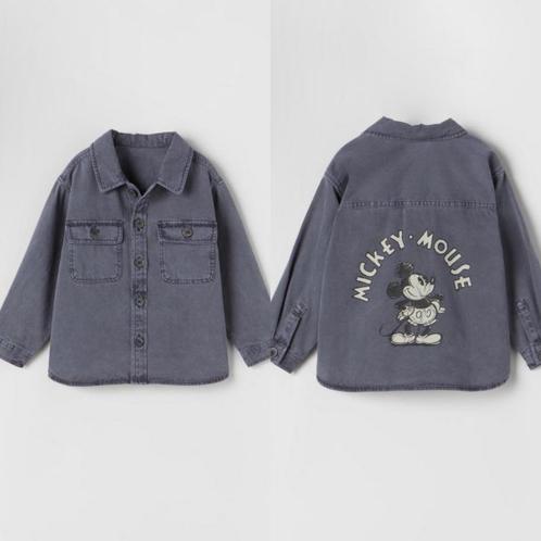 Kinder Zara overshirt Mickey Mouse blouse bloes overhemd 104, Kinderen en Baby's, Kinderkleding | Maat 104, Zo goed als nieuw