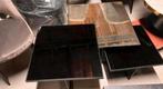 Richmond Chester Salontafel Set van 3, zwart,  glas, Huis en Inrichting, Tafels | Salontafels, Nieuw, Luxestijl chique luxueus