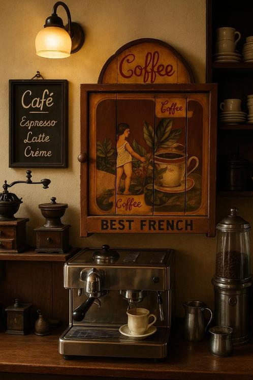 Leuk sfeervol authentiek barista koffie kastje antiek, Antiek en Kunst, Antiek | Meubels | Kasten, Ophalen of Verzenden