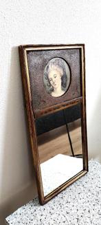Antiek schilderij / paneel van jonge vrouw tevens spiegel, Ophalen of Verzenden