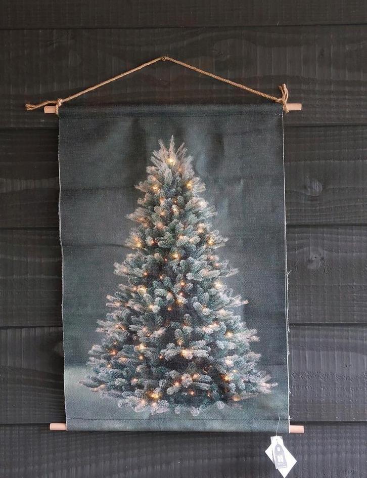 Wanndoek met kerstboom en lampjes, groen., Diversen, Kerst, Ophalen of Verzenden