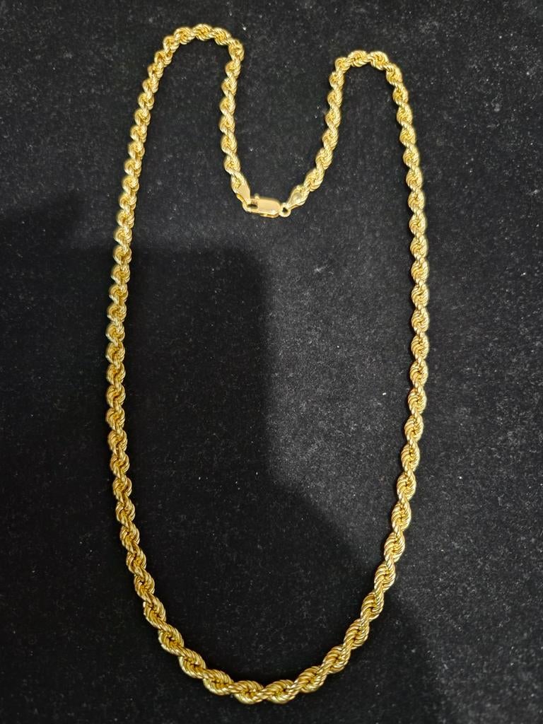 14 k gouden rope ketting 21,1 gram 65 cm, Ophalen of Verzenden, Nieuw, Goud, Goud