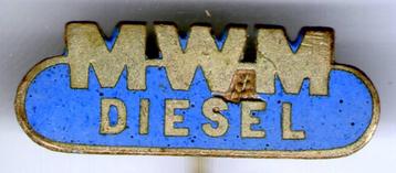 MWM diesel email op zilverkleurig speldje ( F_014 ) beschikbaar voor biedingen
