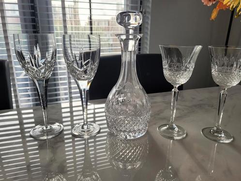 Echt kristallen karaf + 4 glazen!, Antiek en Kunst, Antiek | Glas en Kristal, Ophalen of Verzenden