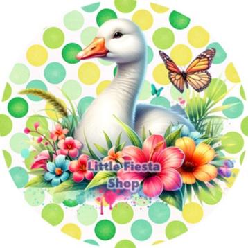 LF2415 icing frosting gans 20cm eetbare taart plaat print  beschikbaar voor biedingen