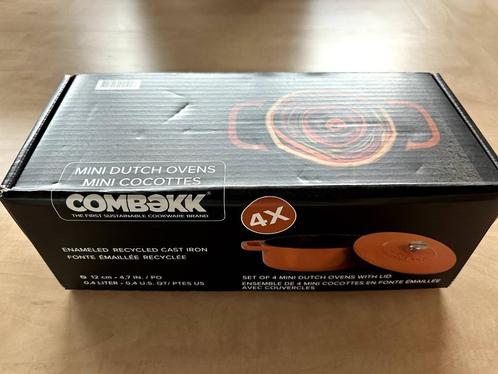 Combekk Mini Dutch Oven - Zwart - 12cm - Set 4 stuks, Huis en Inrichting, Keuken | Potten en Pannen, Nieuw, Gietijzer, Inductieplaat