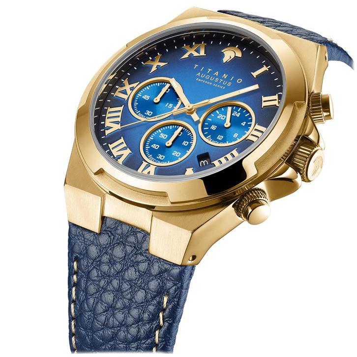 Titanio Augustus 24G.BL.06 horloge t.w.v € 499 nieuw!, Sieraden, Tassen en Uiterlijk, Sporthorloges, Nieuw, Android, Blauw, Waterdicht