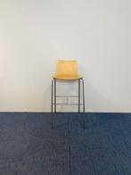 10 x Barkruk, hout, chroom frame, zithoogte 74 cm., Ophalen, Met voetsteun, 60 tot 90 cm, Metaal