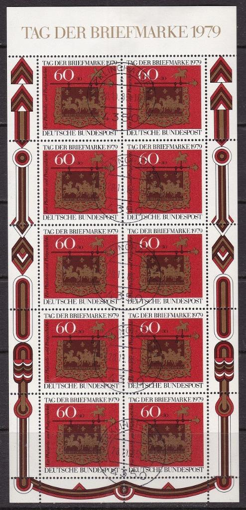 B385 - West Duitsland michel 1023 gestempeld in kleinbogen, Postzegels en Munten, Postzegels | Europa | Duitsland, Gestempeld