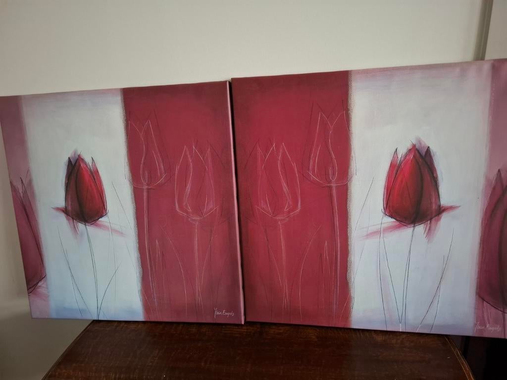 TULP reproducties  2 stuks, Verzenden, 50 tot 75 cm, Schilderij, 50 tot 75 cm