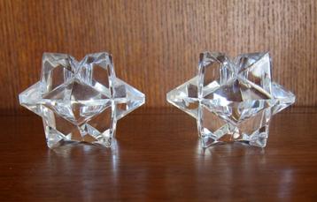 Set design glazen kaarsenstandaards stervormig beschikbaar voor biedingen