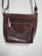 Tas51 - Bruine leren Bear Design schoudertas (1), Sieraden, Tassen en Uiterlijk, Tassen | Schoudertassen, Ophalen of Verzenden
