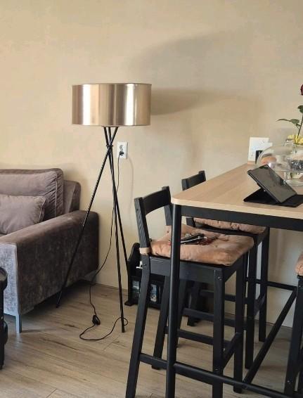 Rosé vloerlamp met zwarte poten, Huis en Inrichting, Lampen | Vloerlampen, Ophalen