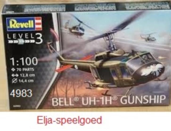 Revell 1:100 helikopter BELL- UH-1H- 4983 -modelbouw, Hobby en Vrije tijd, Modelbouw | Vliegtuigen en Helikopters, Nieuw, Helikopter