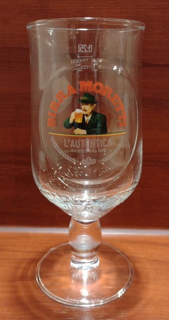 Birra Moretti Glas 25cl M22., Verzamelen, Biermerken, Gebruikt, Glas of Glazen, Overige merken, Ophalen of Verzenden