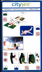 Safetycard City Jet BAe 146, Verzamelen, Ophalen of Verzenden, Gebruikt, Kaart, Foto of Prent