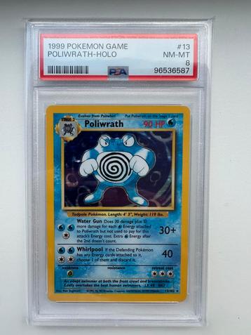 1999 - Base set Poliwrath - PSA 8 beschikbaar voor biedingen