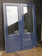 Hardhouten serre deuren (148 cm x 201 cm), 80 tot 100 cm, Gebruikt, Glas, Buitendeur