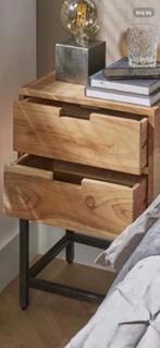 Acacia houten nachtkastje, Ophalen of Verzenden, Nieuw, Hout, Minder dan 45 cm