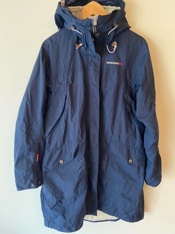 Regen jas, parka Didriksons. Maat M. Blauw, Kleding | Dames, Jassen | Winter, Maat 38/40 (M), Blauw, Ophalen of Verzenden