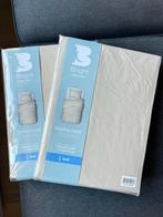 2x Nieuwe 1-persoons beige dekbedovertrek 140x200/220, Eenpersoons, Beige, Dekbedovertrek, Nieuw