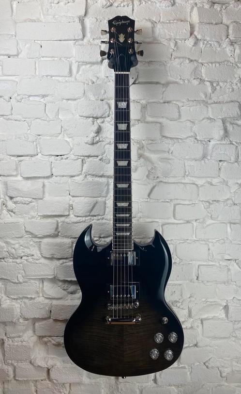 Epiphone SG Modern Figured Trans Black Fade, Muziek en Instrumenten, Snaarinstrumenten | Gitaren | Elektrisch, Nieuw, Solid body