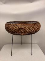 Vintage rieten tijdschriftenmand, Ophalen, Rond, Riet