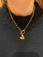 Retro ketting anna + nina vintage stijl goud, Met hanger, Nieuw, Ophalen of Verzenden, Goud
