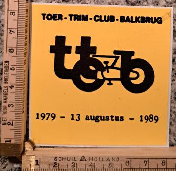 Vintage sticker Toer trim club Balkbrug logo fiets 1983 beschikbaar voor biedingen