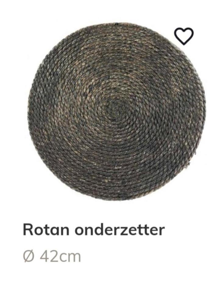 Nieuw rotan onderzetter 42cm antraciet kleurig, Huis en Inrichting, Woonaccessoires | Onderzetters, Nieuw, Overig, Ophalen of Verzenden
