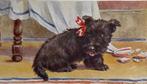 UK hond schotse terrier Scottish Terrier  puppy VALTER sign., Verzenden, 1920 tot 1940, Ongelopen, Overige thema's