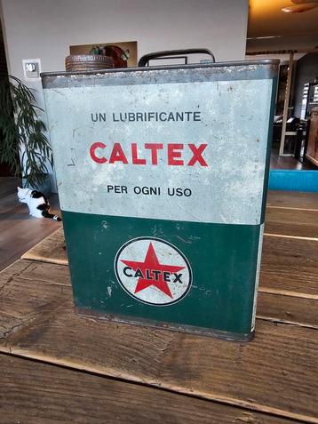 Vintage Caltex Olieblik - Groot Model - Italië beschikbaar voor biedingen
