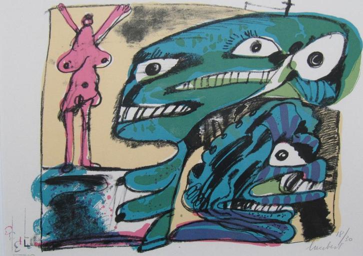 Litho Lucebert, Antiek en Kunst, Kunst | Litho's en Zeefdrukken, Ophalen
