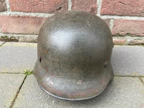 Duitse helm, Verzamelen, Militaria | Tweede Wereldoorlog, Landmacht, Embleem of Badge, Nederland, Ophalen of Verzenden