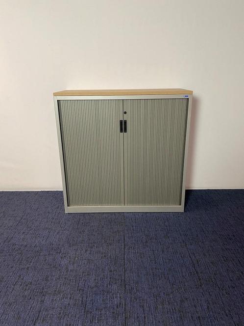 2 x roldeurkast Voortman, aluminium/grijs, H 118 x B 120 cm., Huis en Inrichting, Bureaus, Gebruikt, Ophalen
